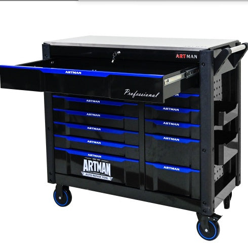 12-Layer Drawer Multi-Purpose Tool Car, With Wheels, Iron Top