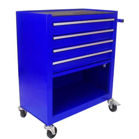 4 DRAWERS MULTIFUNCTIONAL TOOL CART WITH WHEELS-BLUE