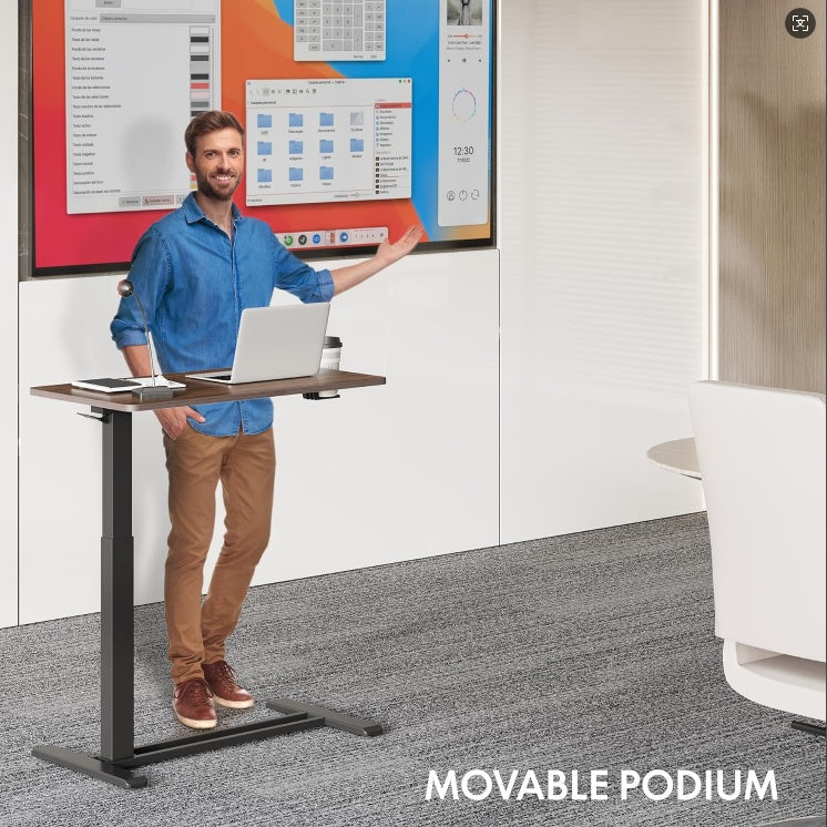 Standing Scroll Table With Hidden Wheels Side Table  Height-adjustable