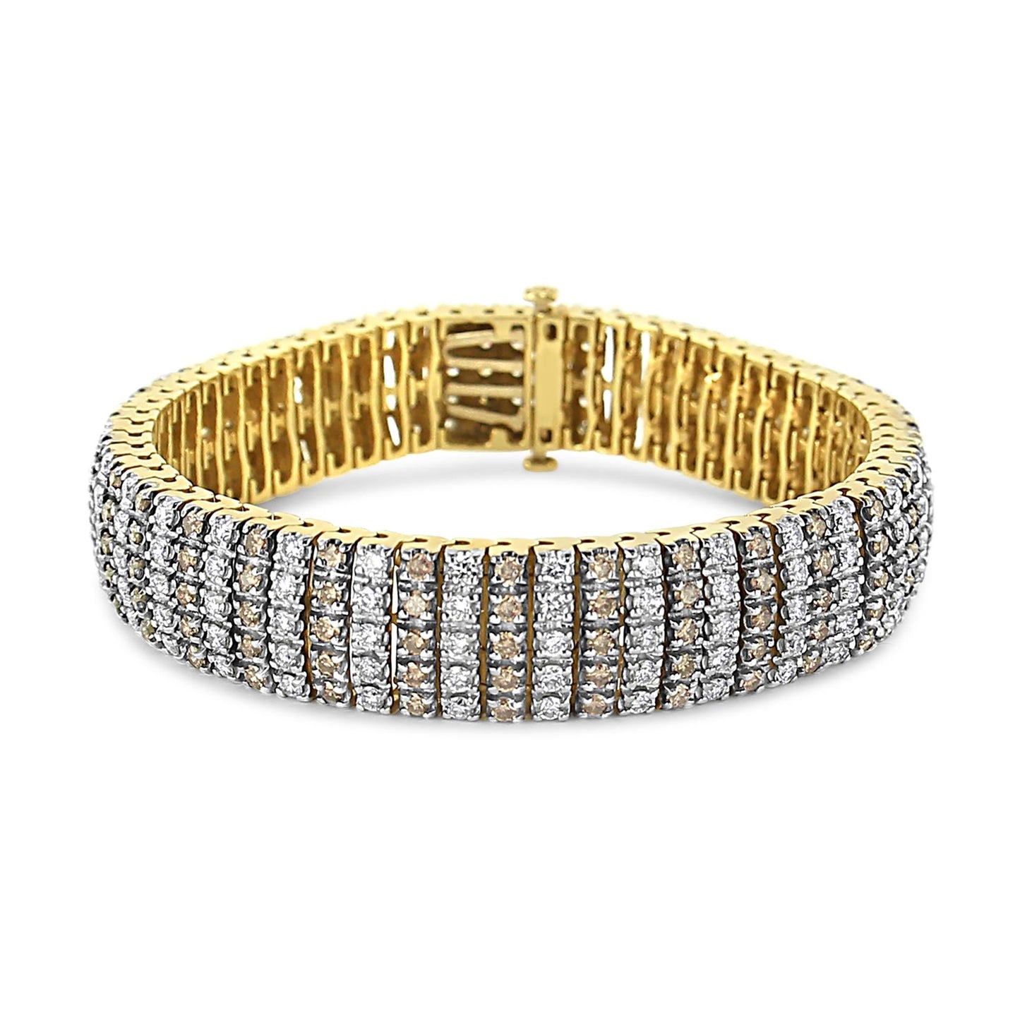 10K Yellow Gold 10 CTW 1/3 Cttw Alternating Coco Color and White