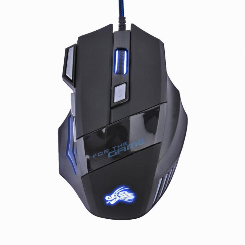 Wired Gaming Mouse 5500DPI 7-Color LED Backlight Optical Mouse Gamer