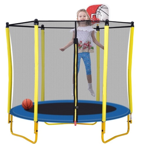 5.5FT Trampoline For Kids -65 Outdoor & Indoor Mini Toddler Trampoline