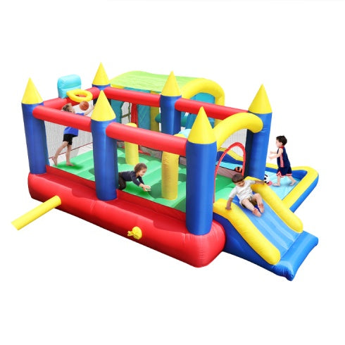 7 In 1 Inflatable Bounce House, Bouncy House With Ball Pit For Kids