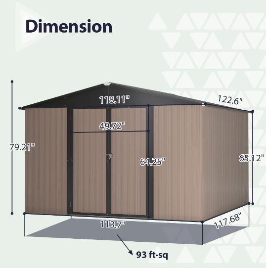 Steel Garden Shed With Double Lockable Door