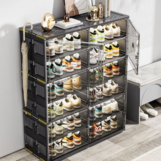 6 Layers Of 24 Pairs Of Hard Plastic Shoe Storage Cabinet, Large