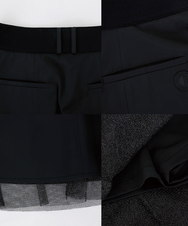 Anell Golf Sharp Flared Skirt - Black