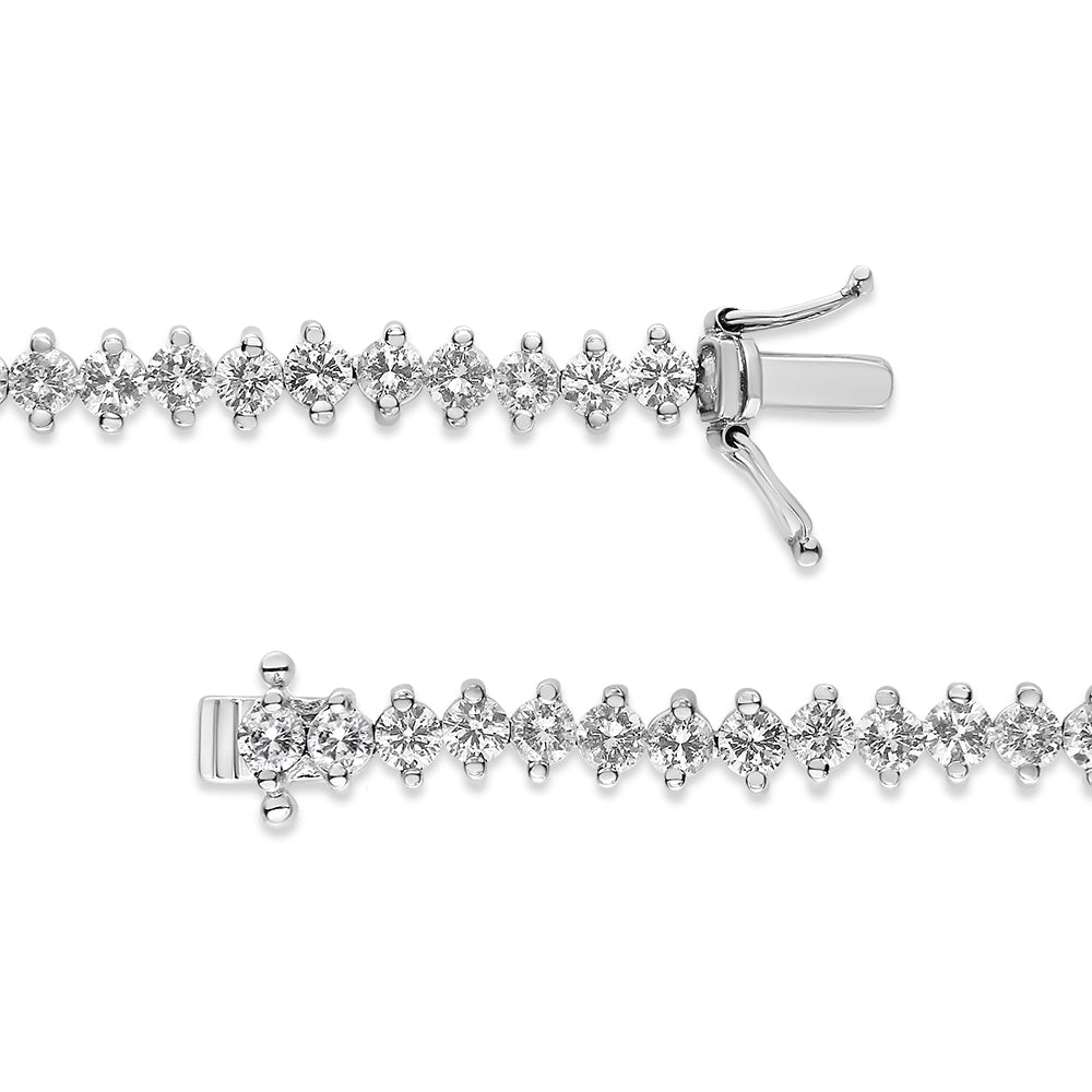 14K White Gold 5 1/2 Cttw Round Diamond 2-Prong Tennis Bracelet (H-I C