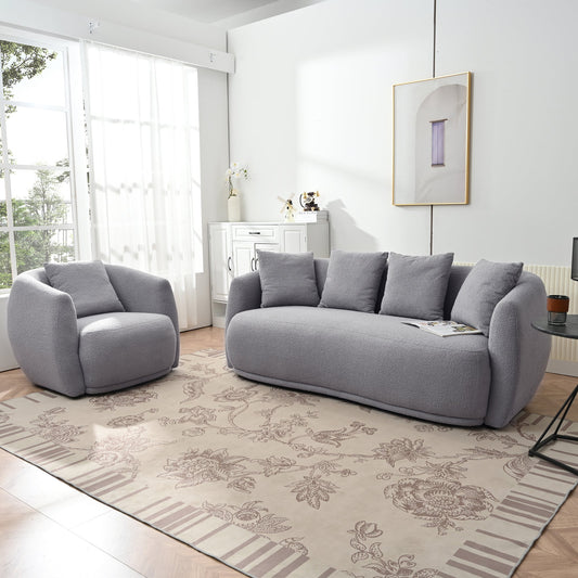 U_Style Upholstered Sofa Set,Modern Arm Chair for Living Room and