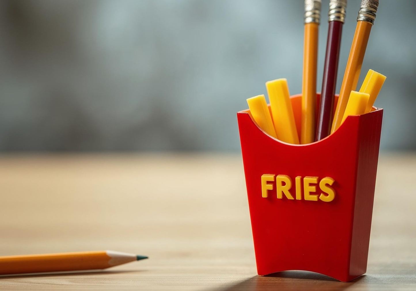 3D-Printed French Fry Pencil Holder  Fun Desk Organizer for Fast Food