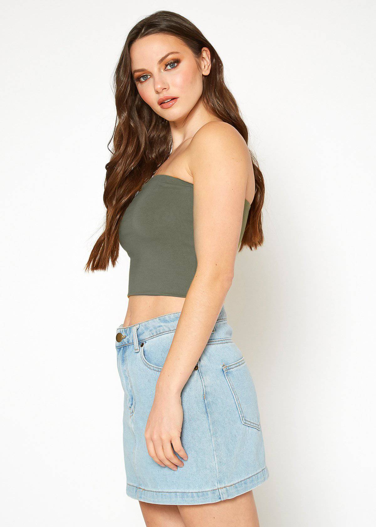 Women's Off Shoulder Cropped Tube Top