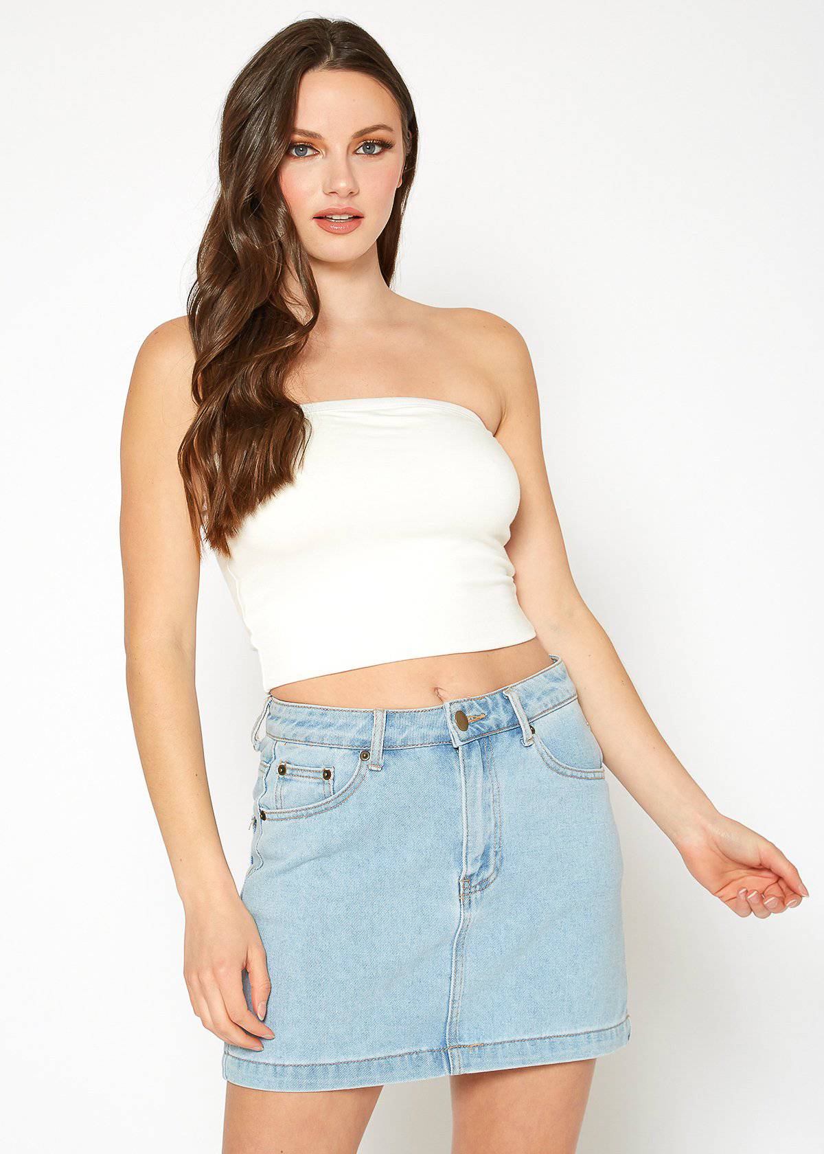 Women's Off Shoulder Cropped Tube Top