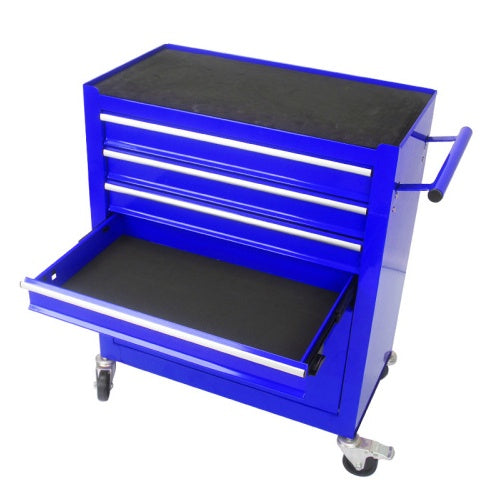 4 DRAWERS MULTIFUNCTIONAL TOOL CART WITH WHEELS-BLUE