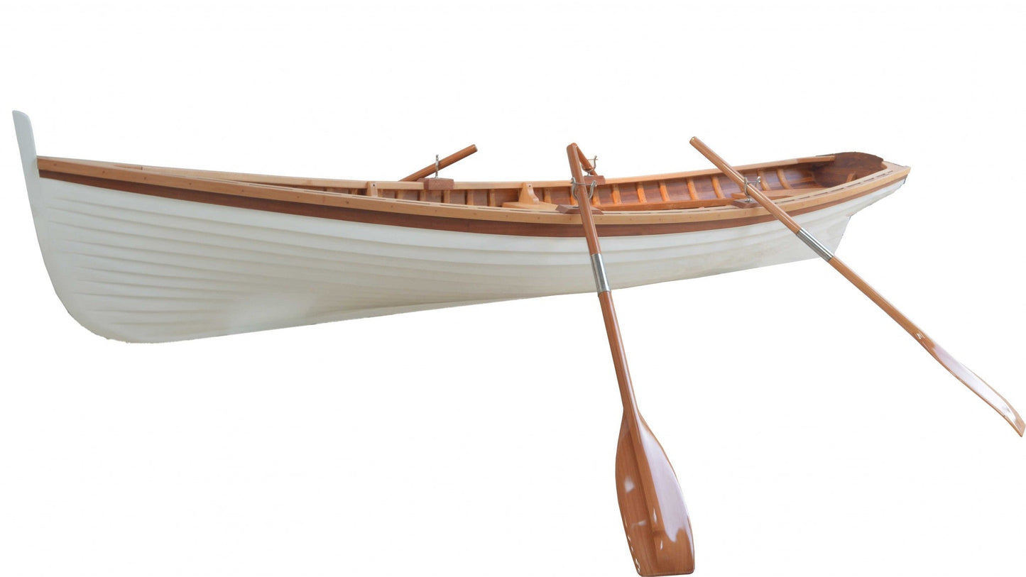 41inches x 147.5inches x 27.5inches Clinker Built Whitehall Row Boat