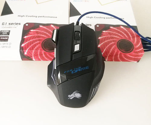 Wired Gaming Mouse 5500DPI 7-Color LED Backlight Optical Mouse Gamer