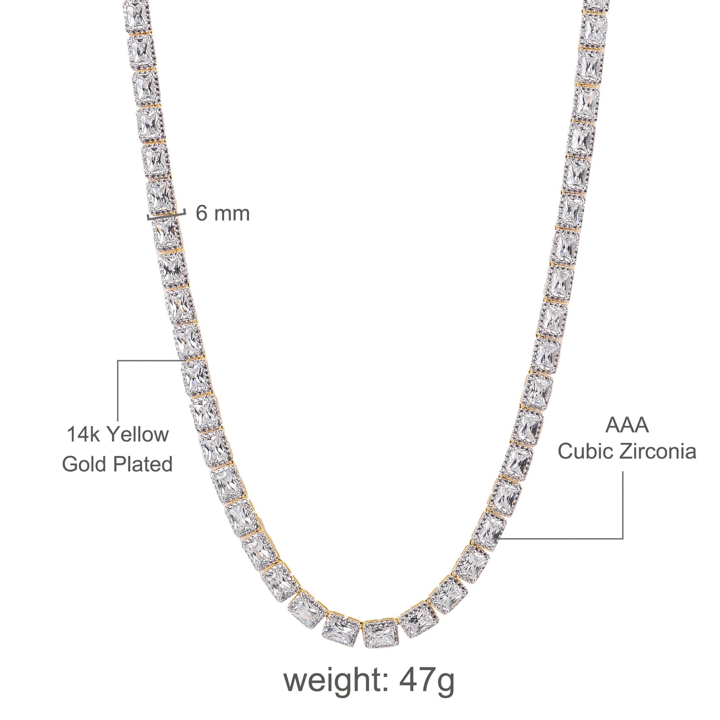 SHOWY Square Tennis Chain | 962202