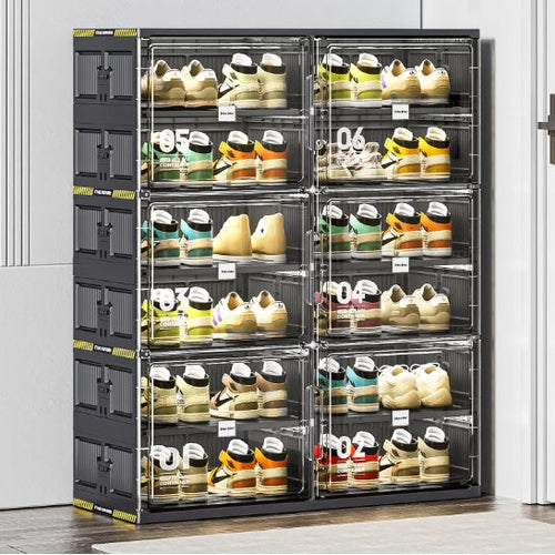 6 Layers Of 24 Pairs Of Hard Plastic Shoe Storage Cabinet, Large