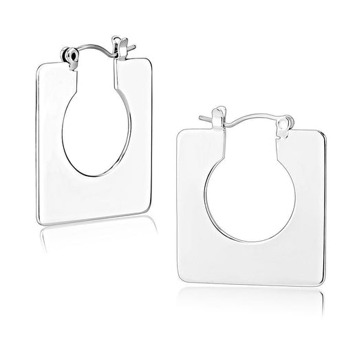 3W1500 - Rhodium Brass Earrings with No Stone