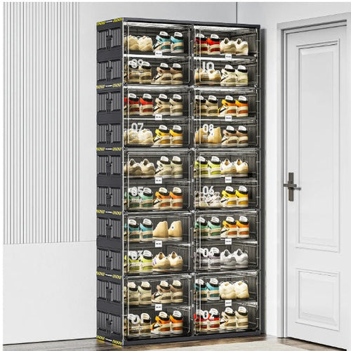 6 Layers Of 24 Pairs Of Hard Plastic Shoe Storage Cabinet, Large