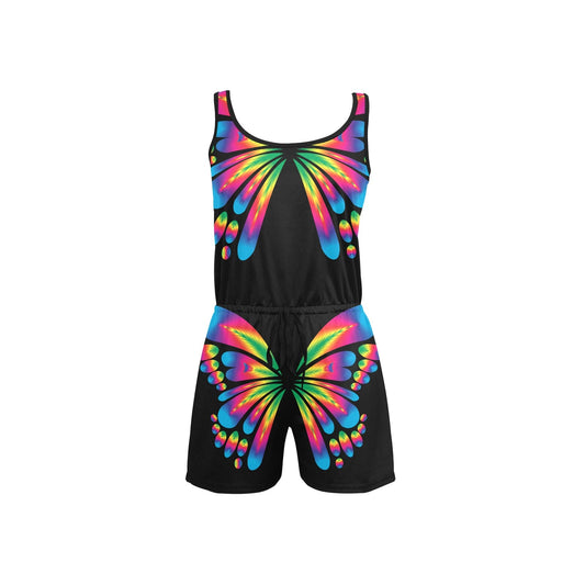 Women's Butterfly  All Over Print Short Jumpsuit