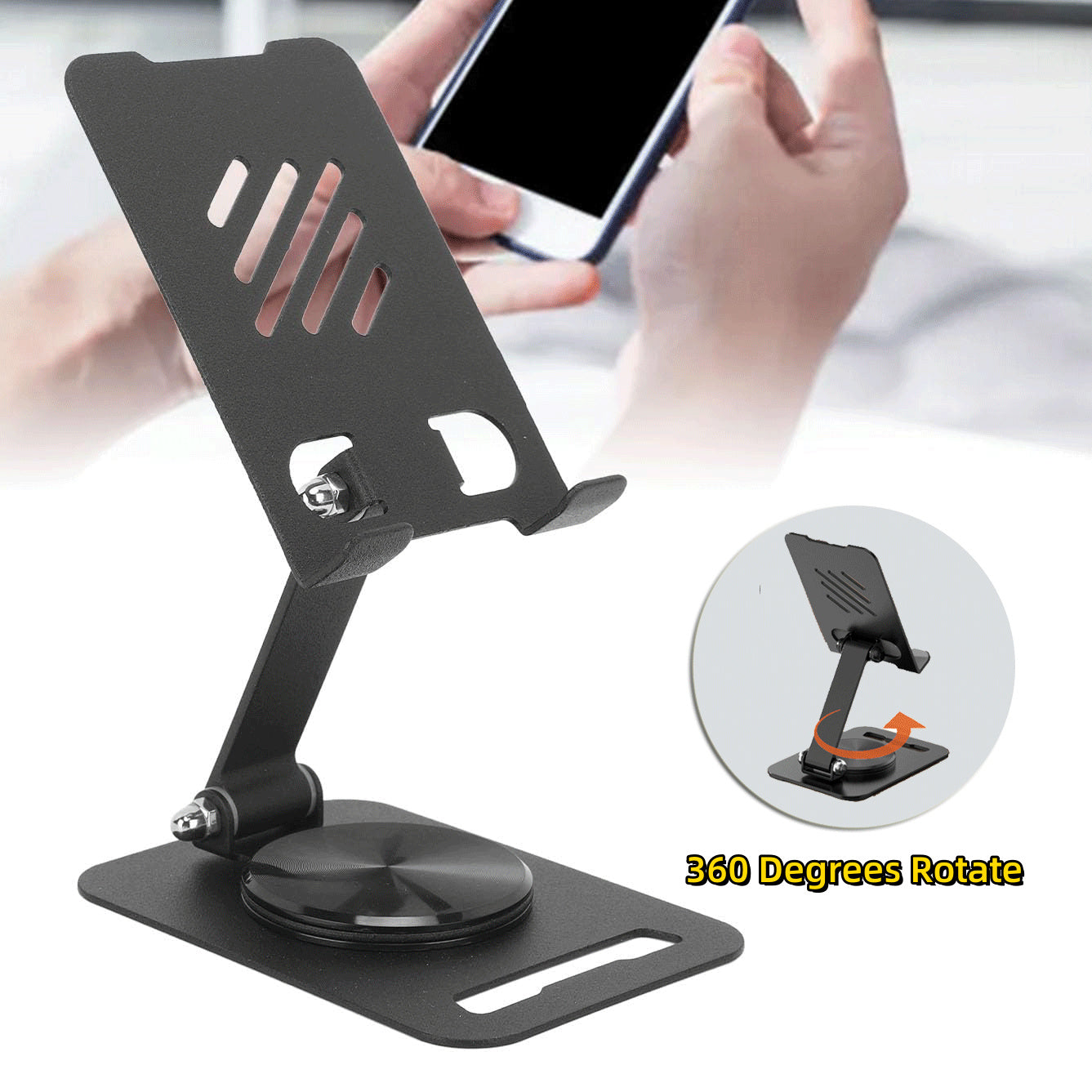 360 Degrees Rotate Metal Desk Mobile Phone Holder Stand For Phone Pad