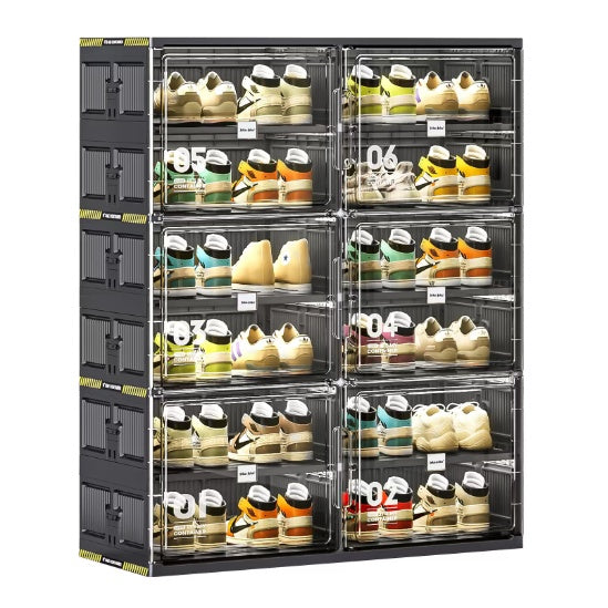 6 Layers Of 24 Pairs Of Hard Plastic Shoe Storage Cabinet, Large