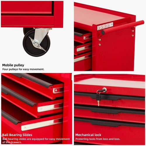 7-Drawer Rolling Tool Chest Cabinet, Large Capacity Metal Tool Box