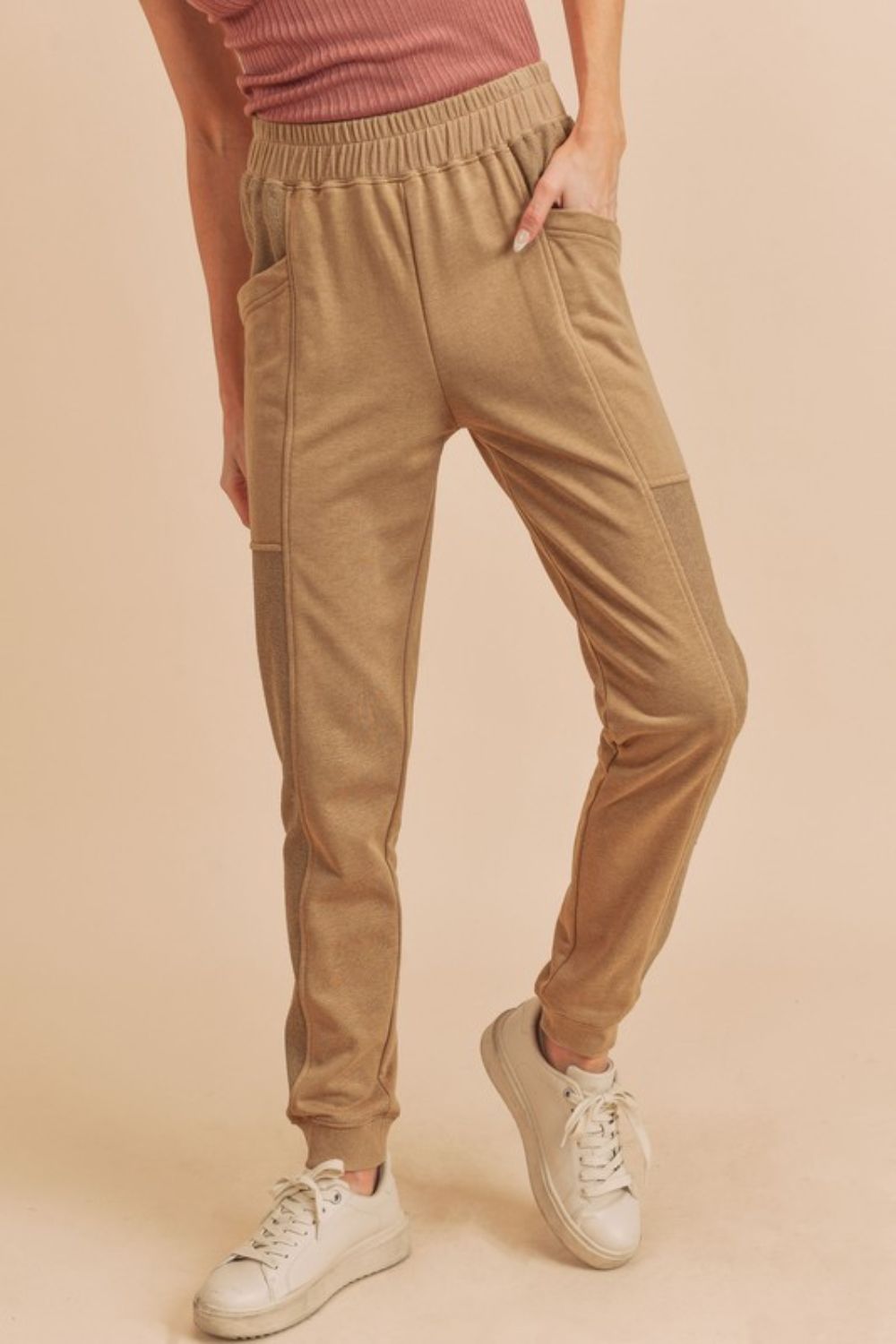 Aemi + Co Elastic Waist Joggers with Pockets