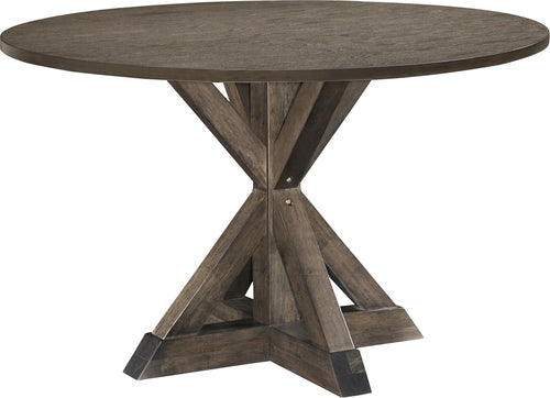 Alfred round Solid Wood Rustic Dining Table for Farmhouse Kitchen Room