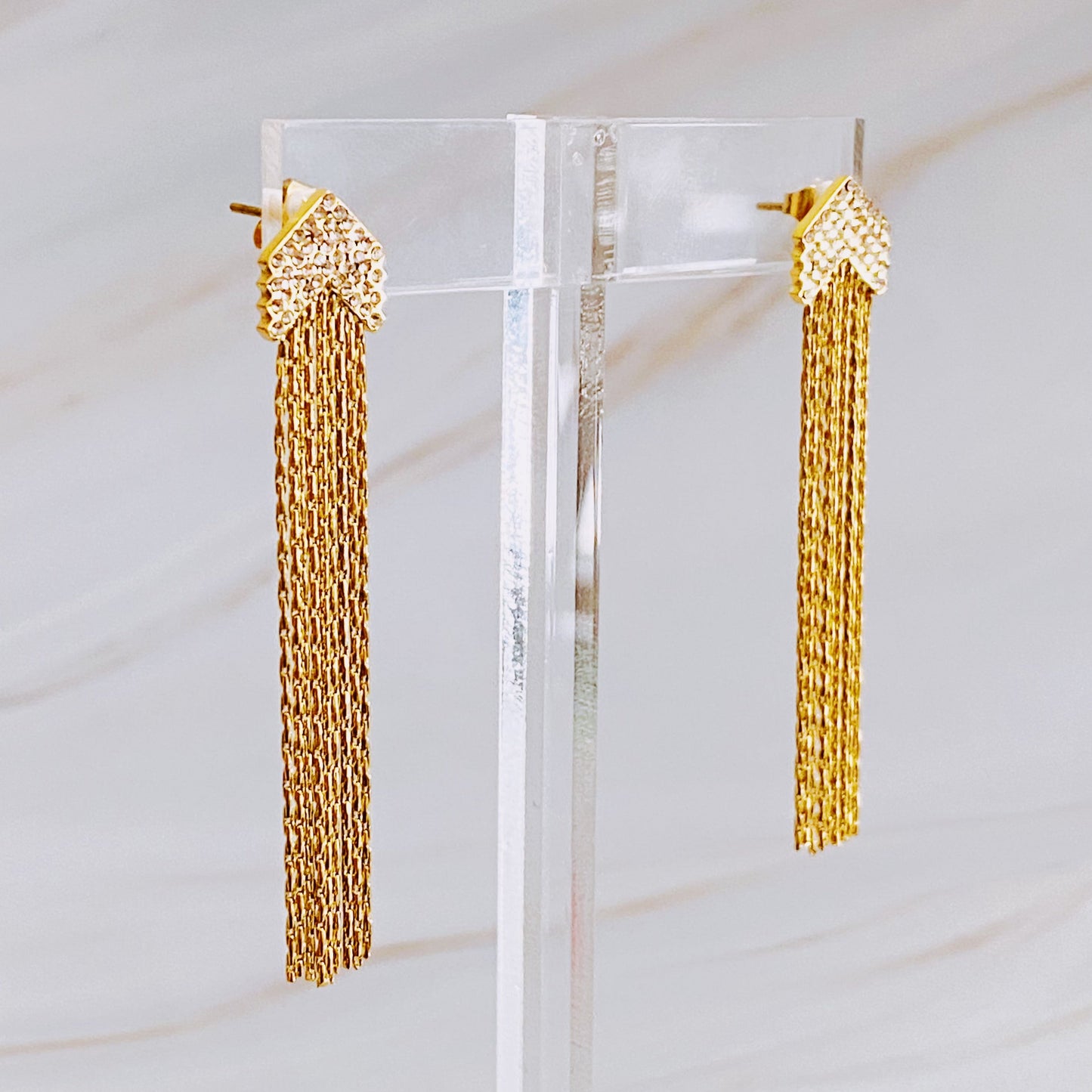 Chevron Chain Drop Earrings