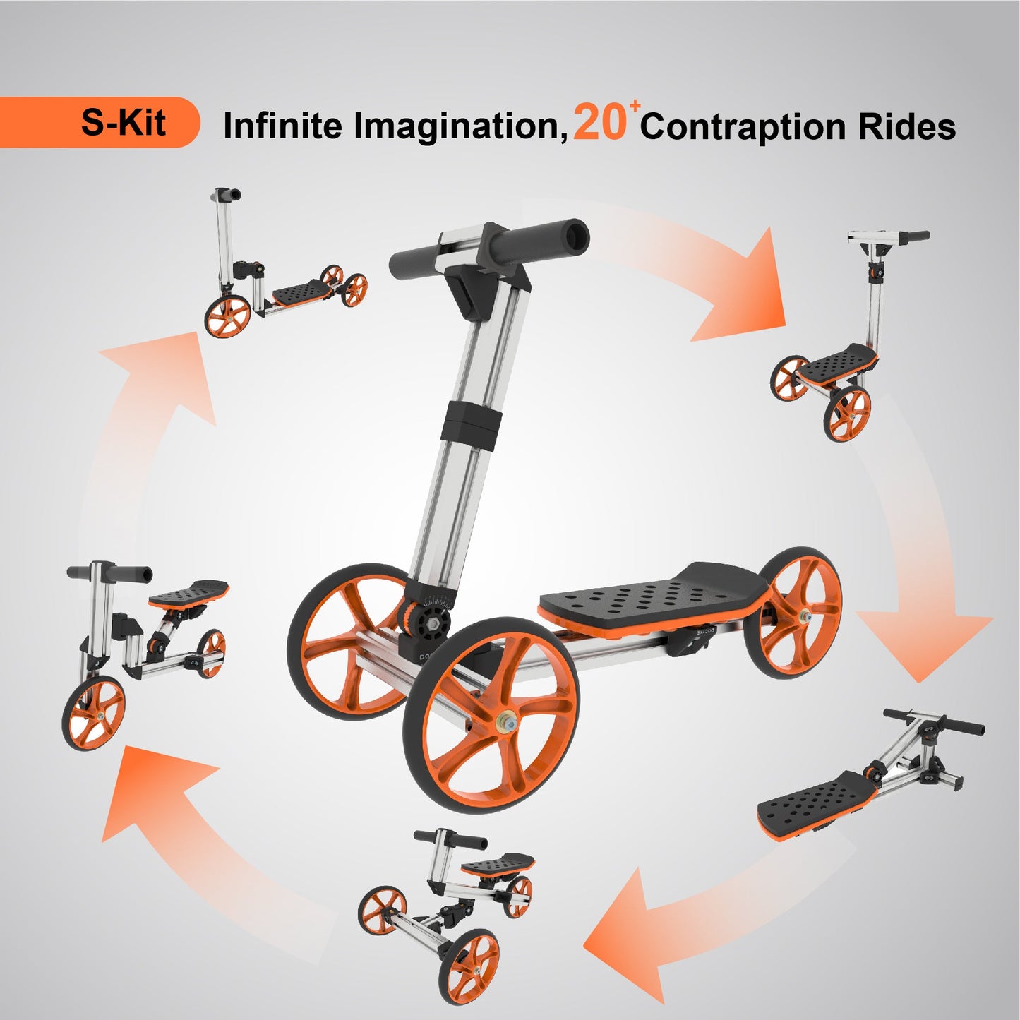 Buildable Kit 20-in-1 Balance Bike No Pedal Toy For Kids Engineered