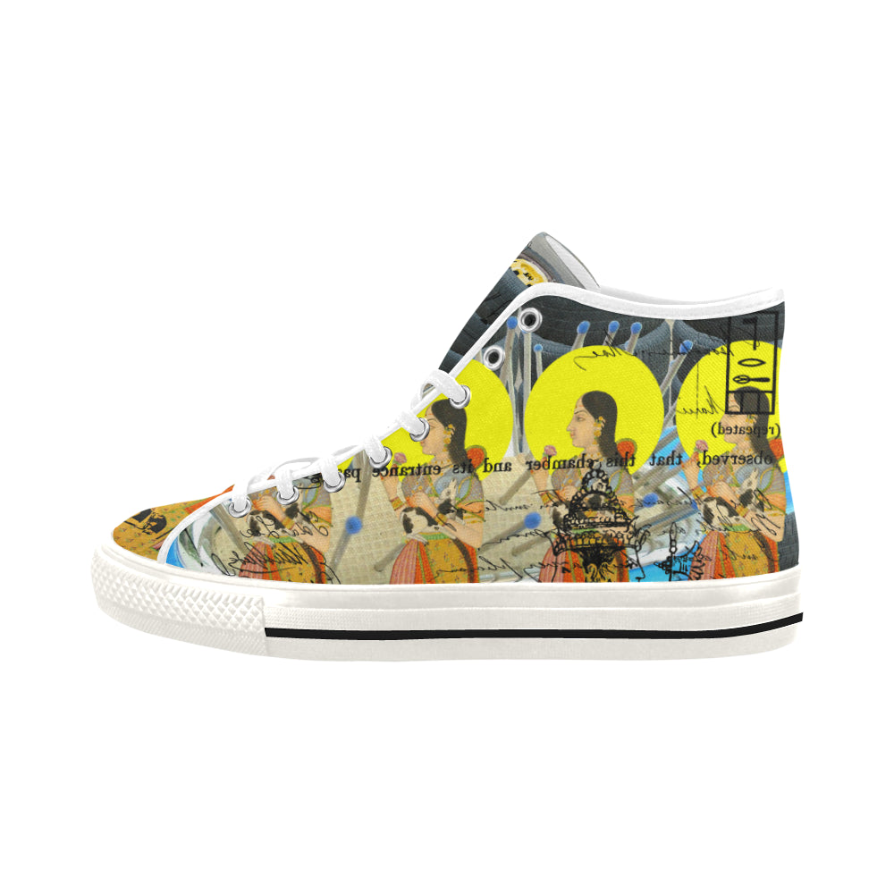 1, 2, 3 V Women's All Over Print Canvas Sneakers