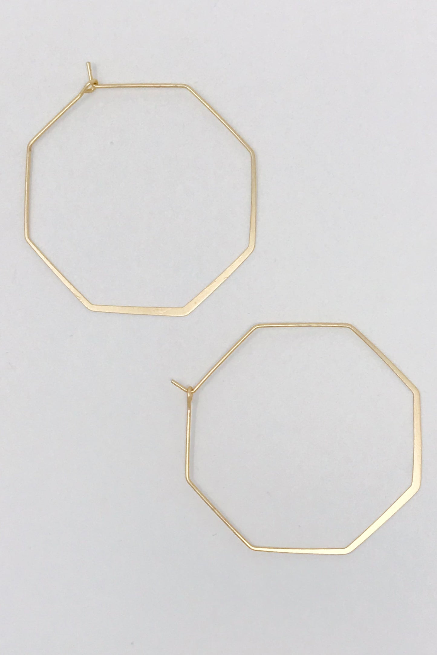 Smaller Stylish Octagon Wire Hoop Earrings