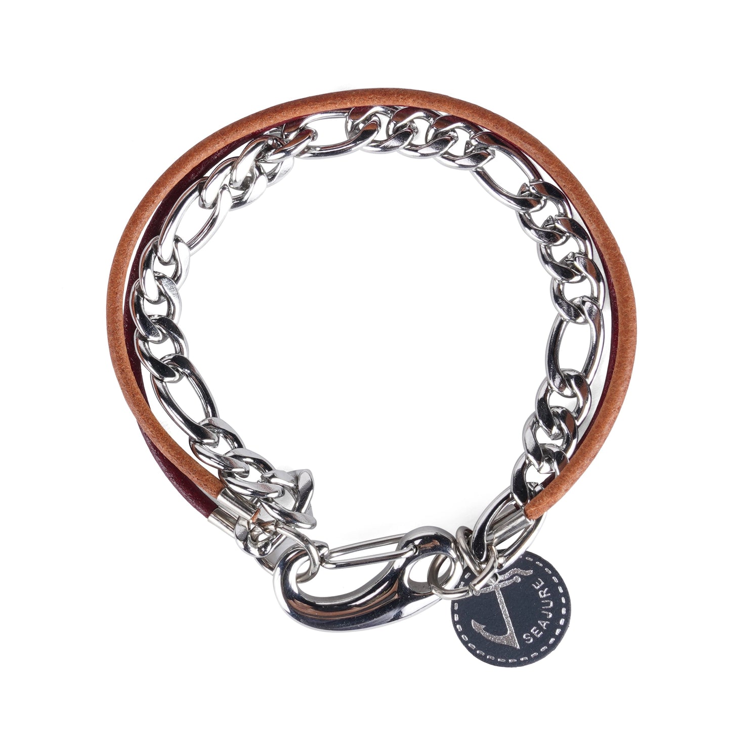 Chain and Leather Guam Bracelet