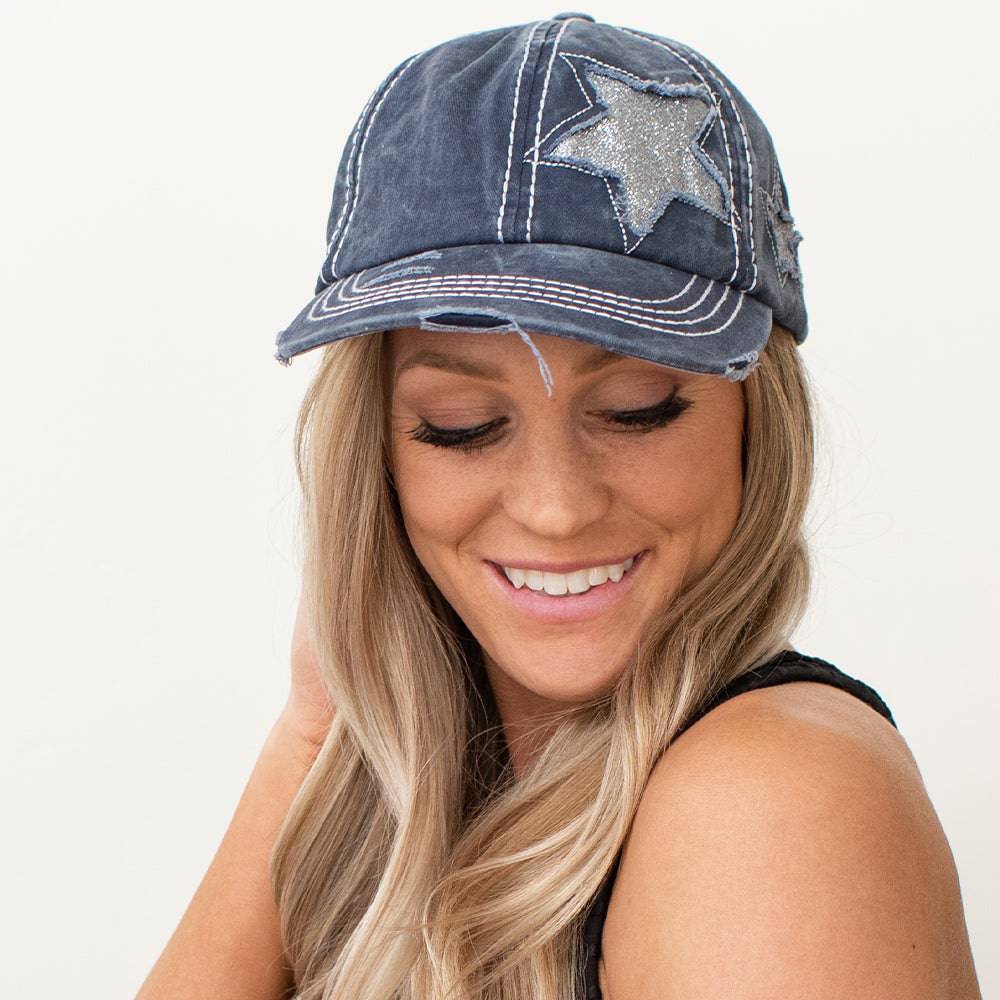 CC Trending Star Messy Bun Pony Cap Women, Teens and Kids Trucker Hats