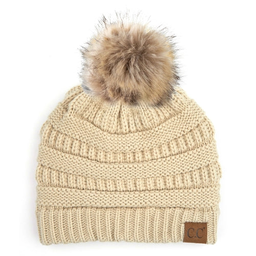 CC Trending Plush Pom Unisex Beanies Hats