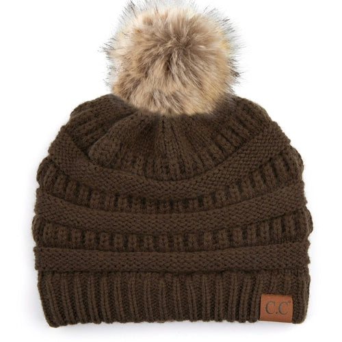 CC Trending Plush Pom Unisex Beanies Hats