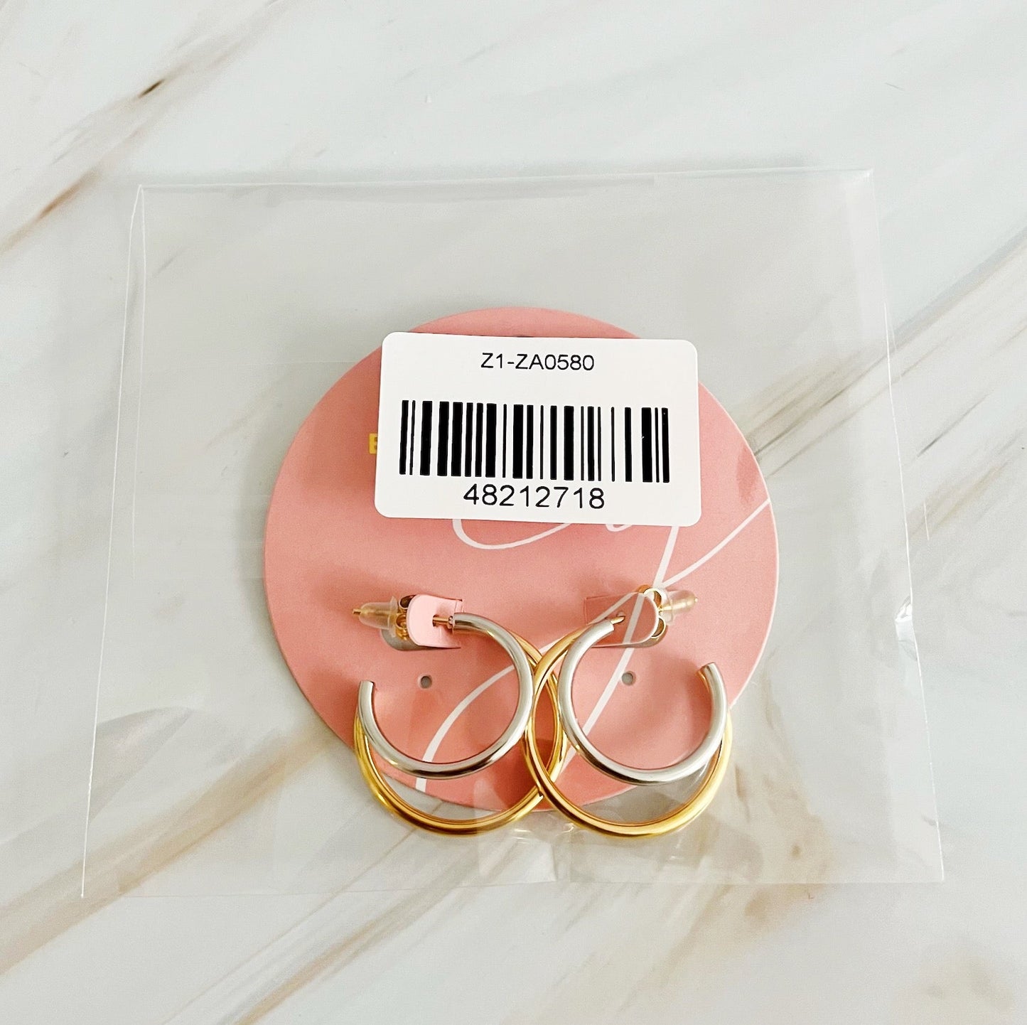 Uptown Two Tone Hoop Earrings