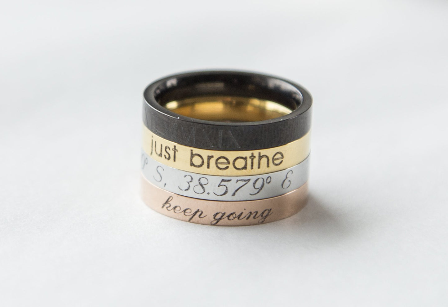 Stacking Ring Engraved Ring, Personalized Gift Women Inspiration Ring