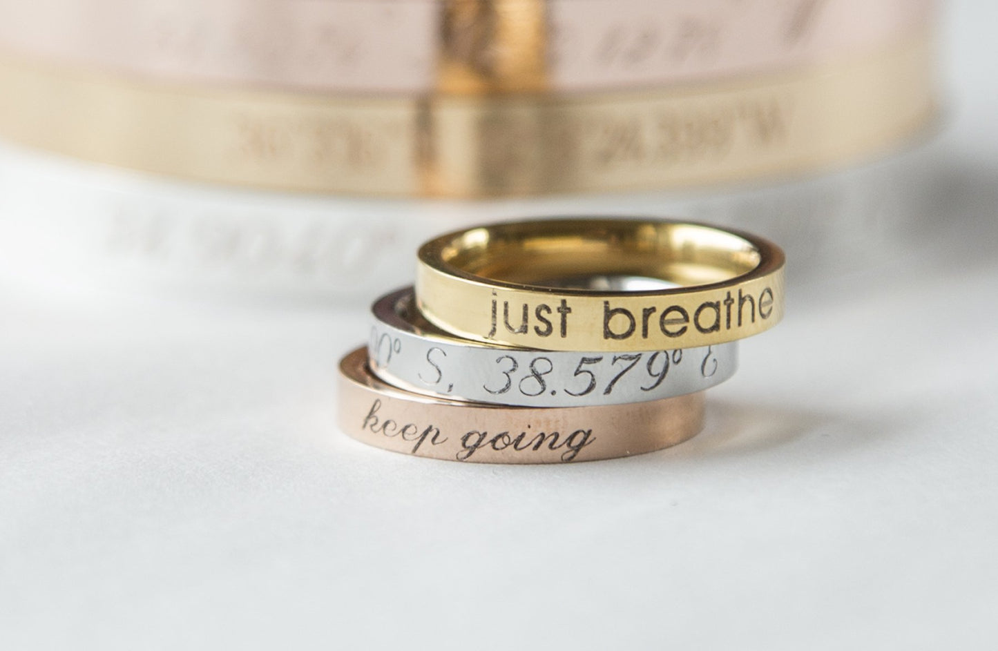 Stacking Ring Engraved Ring, Personalized Gift Women Inspiration Ring