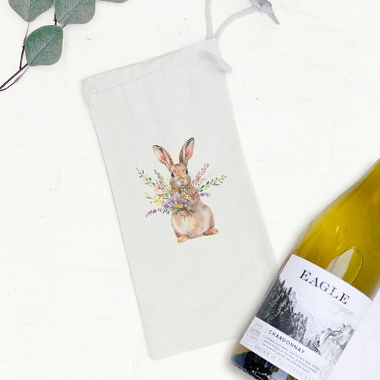 Bunny Bouquet - Canvas Wine Bag