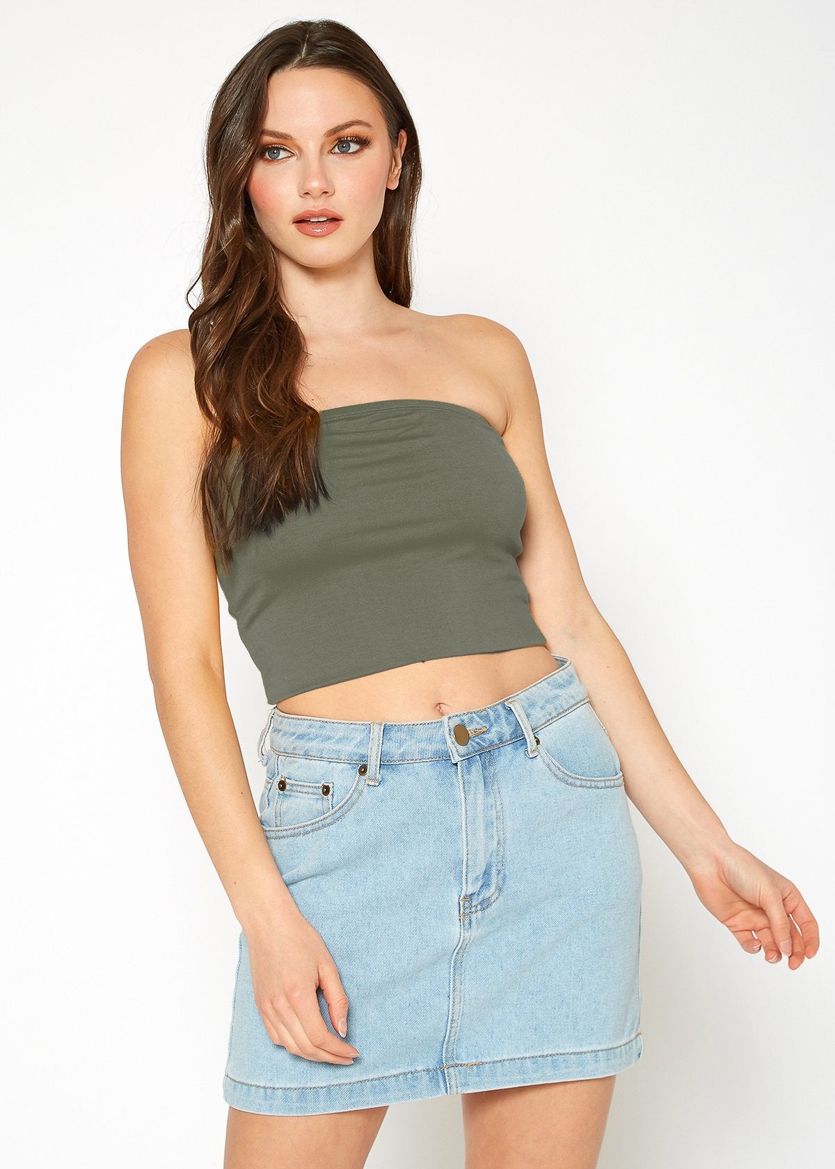 Women's Off Shoulder Cropped Tube Top