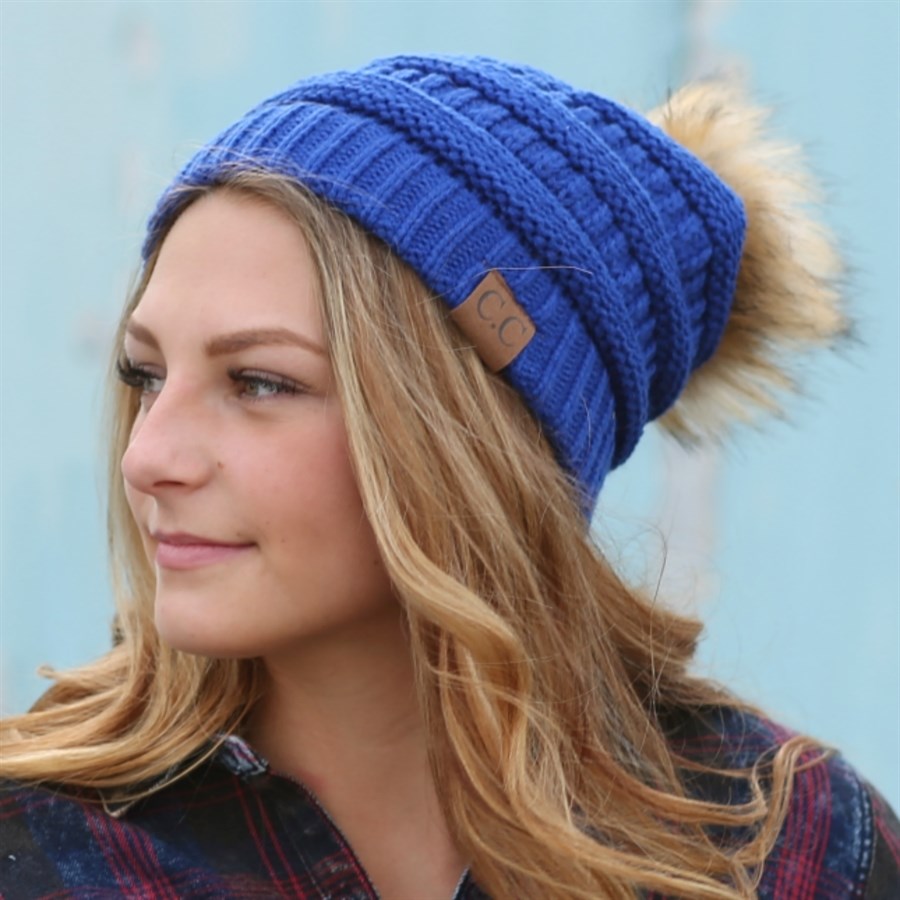 CC Trending Plush Pom Unisex Beanies Hats