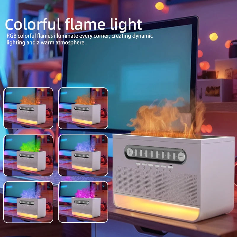 Bedroom White Noise Bluetooth Speaker Colorful Light Imitation Flame