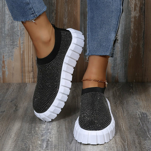 2022 Bling Bling Female Mesh Platform Vulcanized Shoes