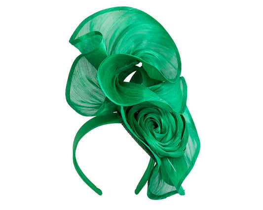 Tall green bespoke racing fascinator