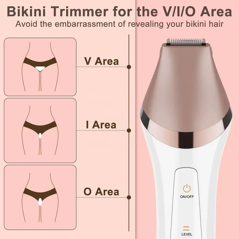 6in1 Set Electric Epilator Women Female Shaver Leg Body Hair Removal