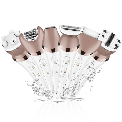 6in1 Set Electric Epilator Women Female Shaver Leg Body Hair Removal