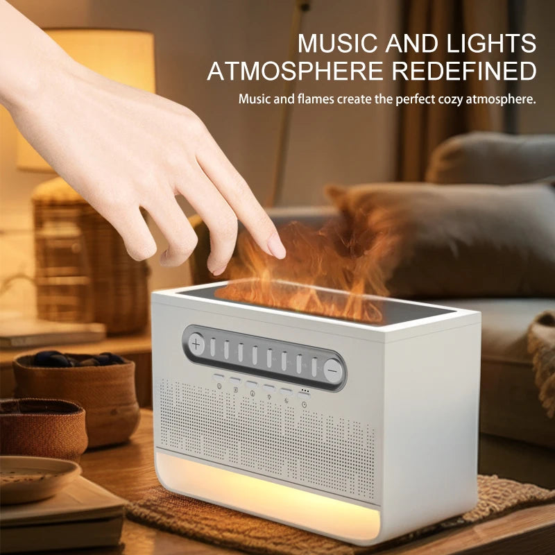 Bedroom White Noise Bluetooth Speaker Colorful Light Imitation Flame