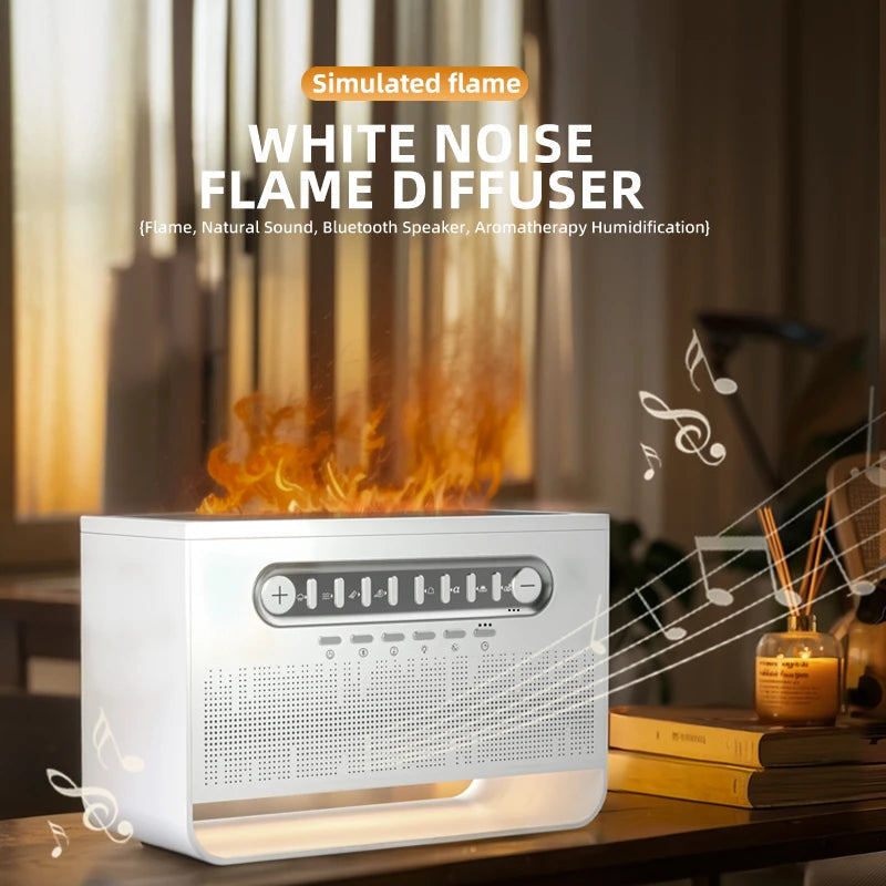 Bedroom White Noise Bluetooth Speaker Colorful Light Imitation Flame