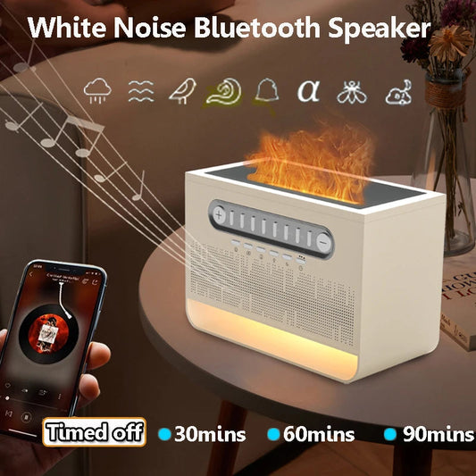 Bedroom White Noise Bluetooth Speaker Colorful Light Imitation Flame